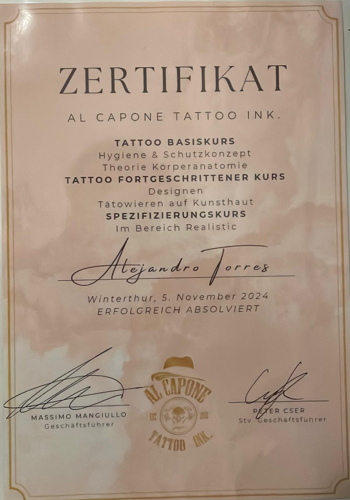 Personal Tattoo Kurs
